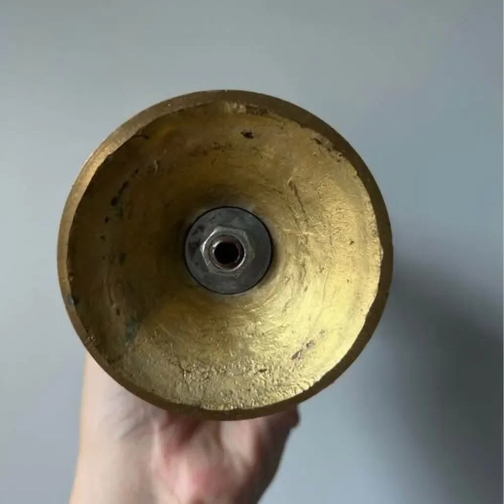 Vintage Green Marble and Brass Candle Holder - needs repair